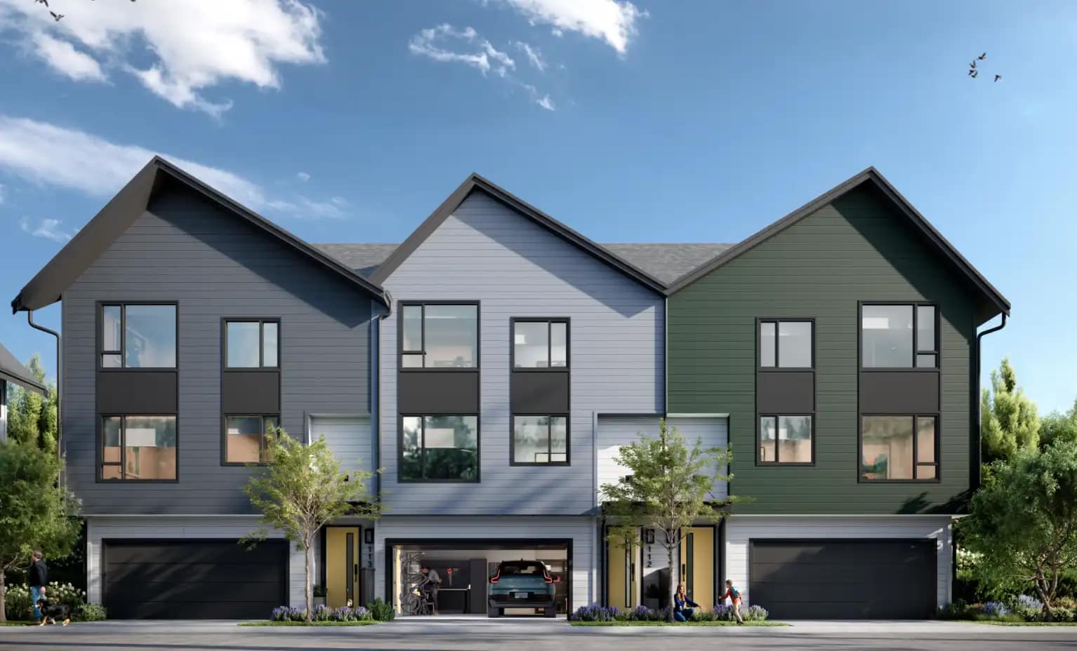 Completed townhouse renovation project exterior