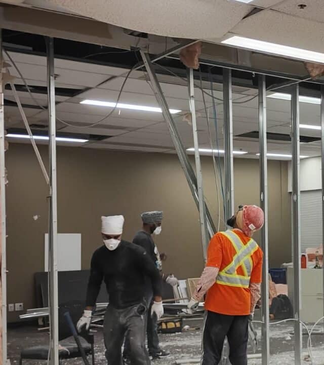 Drywall crew working on a Lower Mainland job site